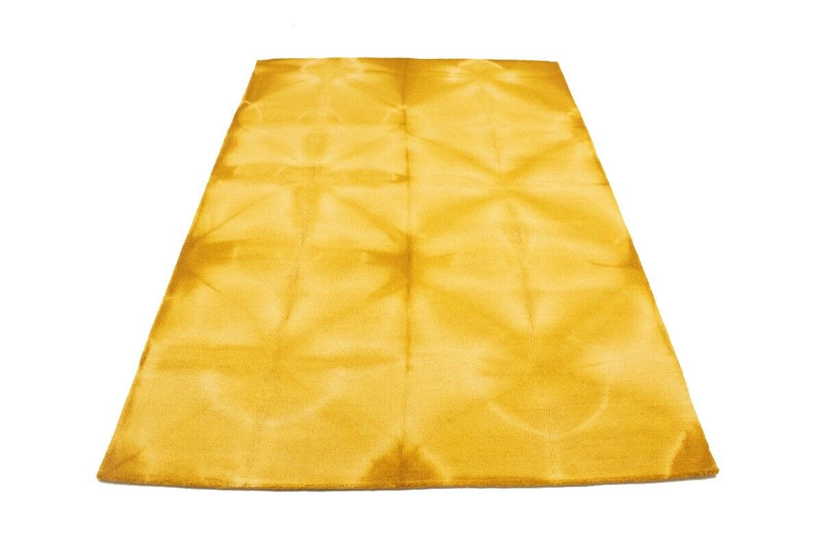 Contemporary Golden Yellow Tie-Dye Abstract 5X8