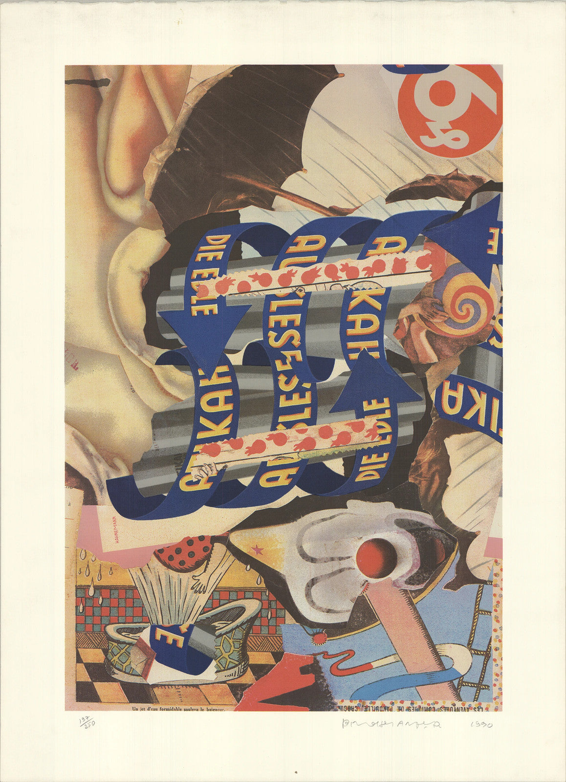 Bruce Helander Storm Showers Signed " Serigraph Contemporary Blu