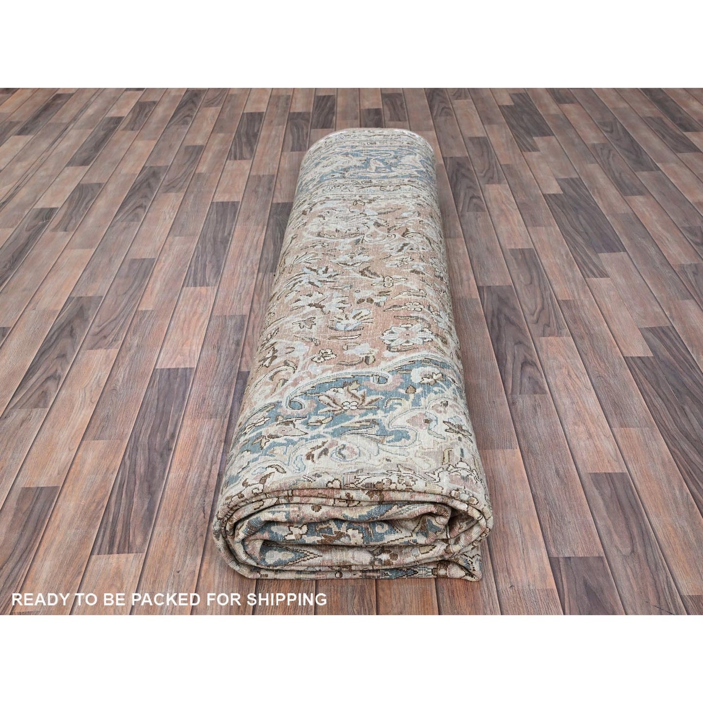11'1"X17'2" Peach Zoroastrian Hand Knotted 100% Wool Oversized Rug