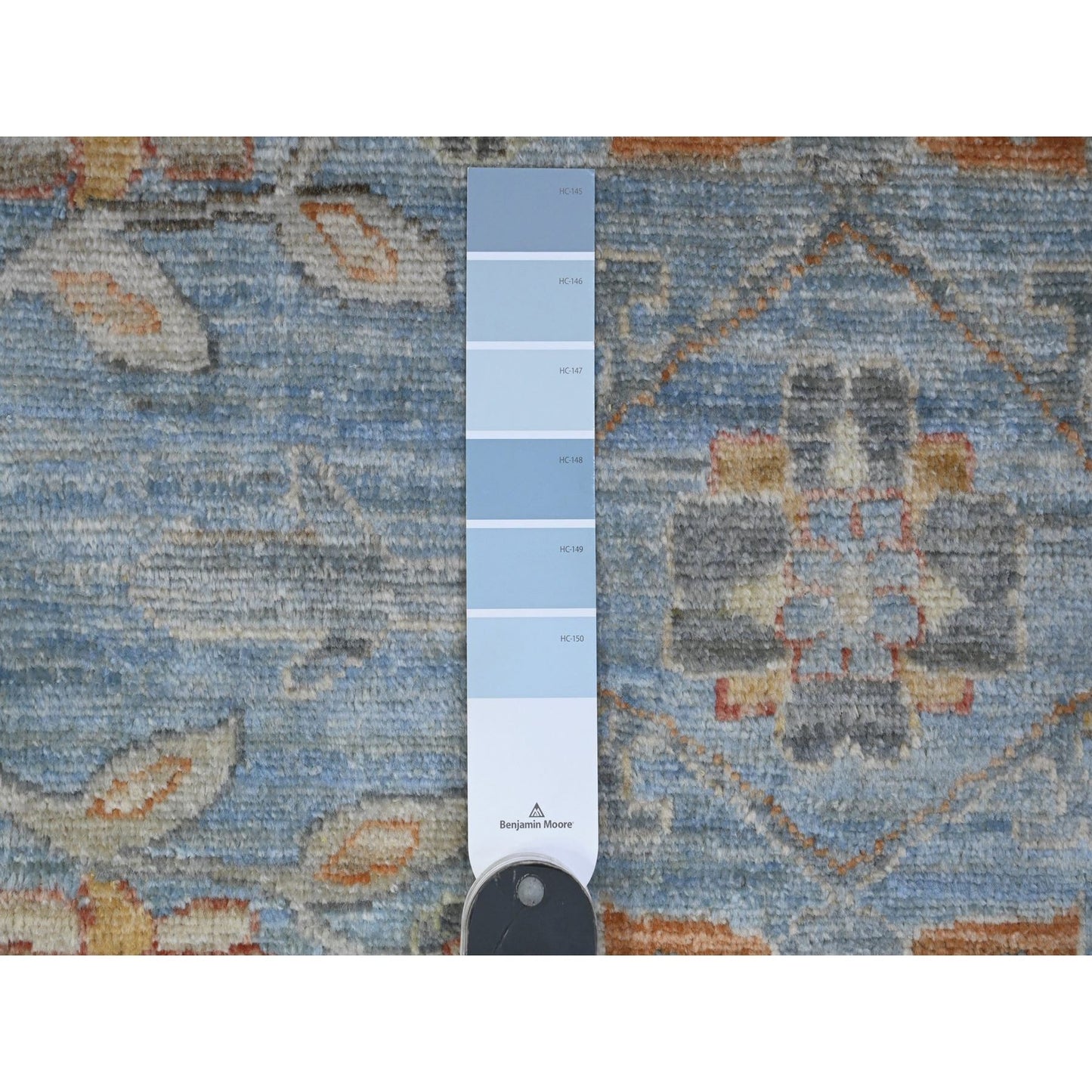 12'1"X14'6" Blue Fine Aryana Peshawar Heris Design Xl Oriental Rug