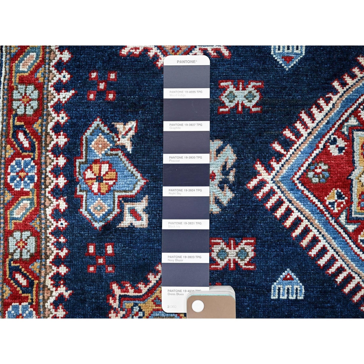 5'6"X9'3" Navy Afghan Special Kazak Tribal Design Hand Knotted All Wool Rug