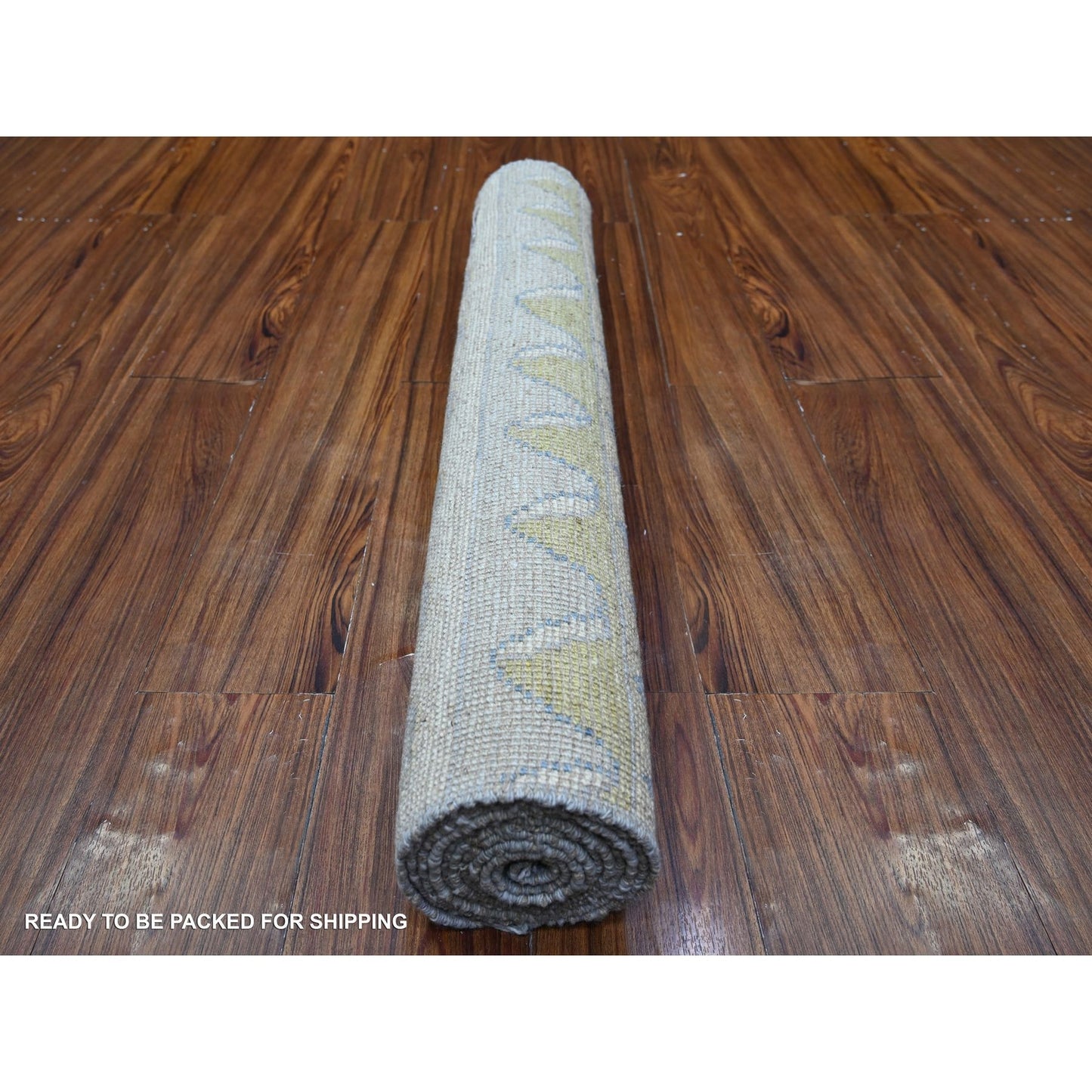 3'1"X9'5" Silver Hand Knotted Anatolian Village Inspired Wool Rug