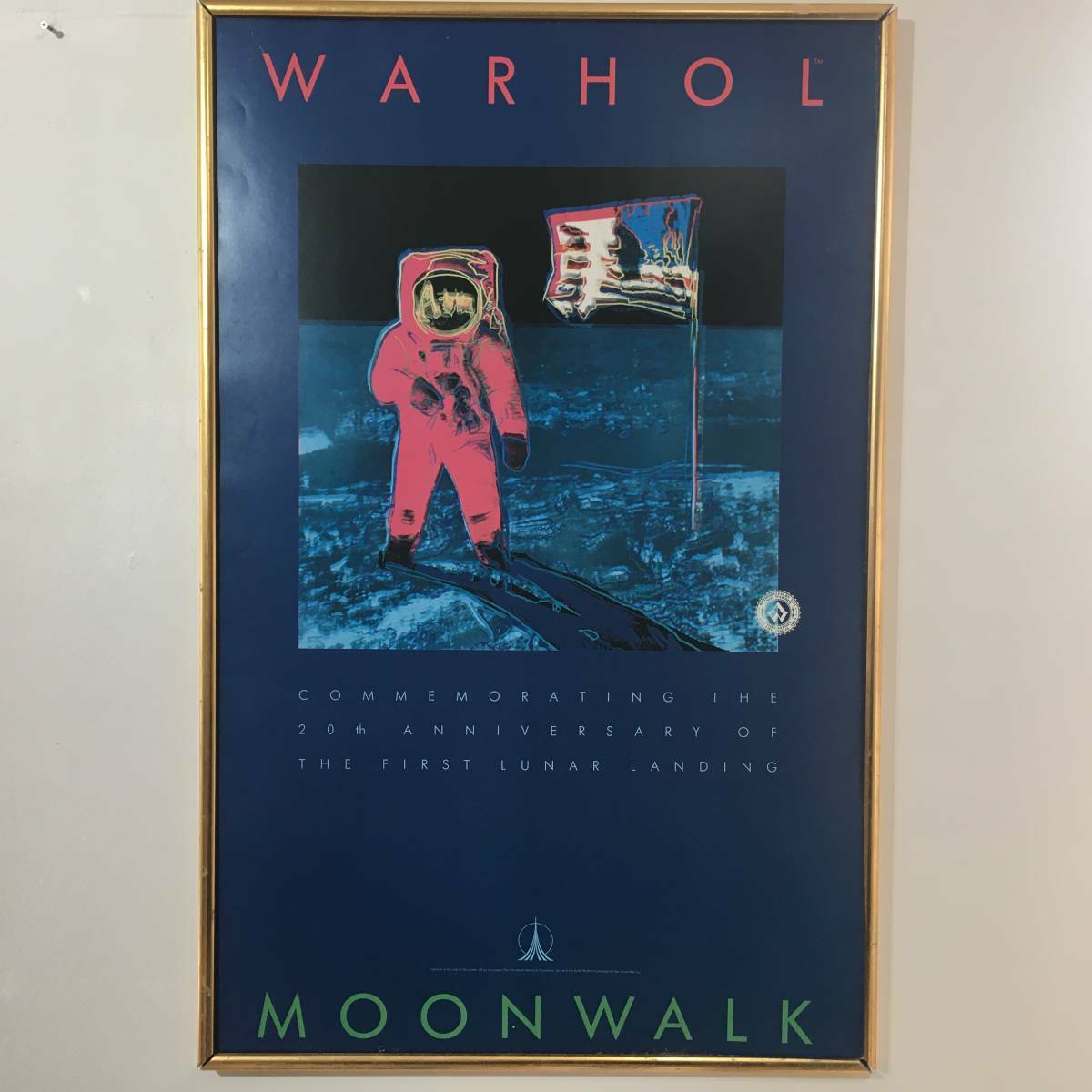 Andy Warhol Poster "Moonwalk" 20Th Anniversary Of First Lunar Landing Rare