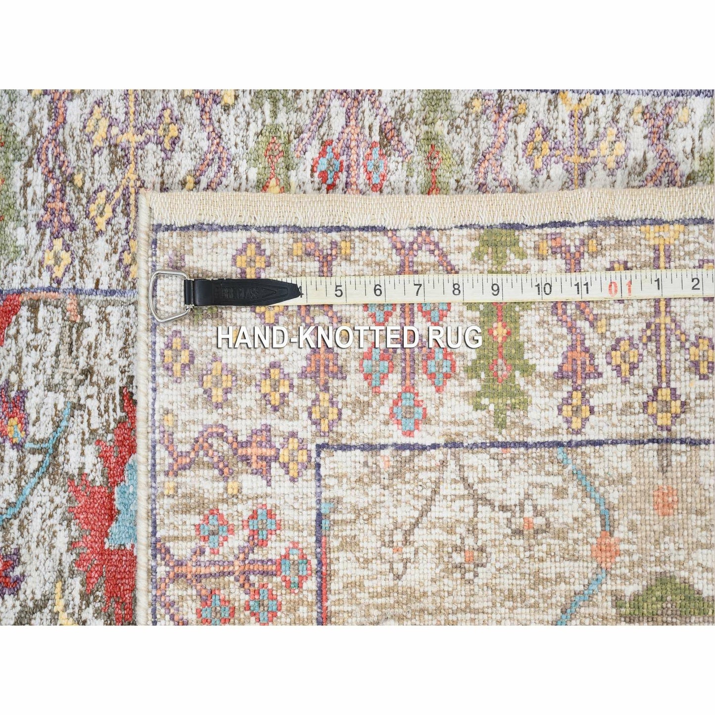 2'2"X3'1" Beige Silk With Textured Wool Hand Knotted Oriental Mat Rug