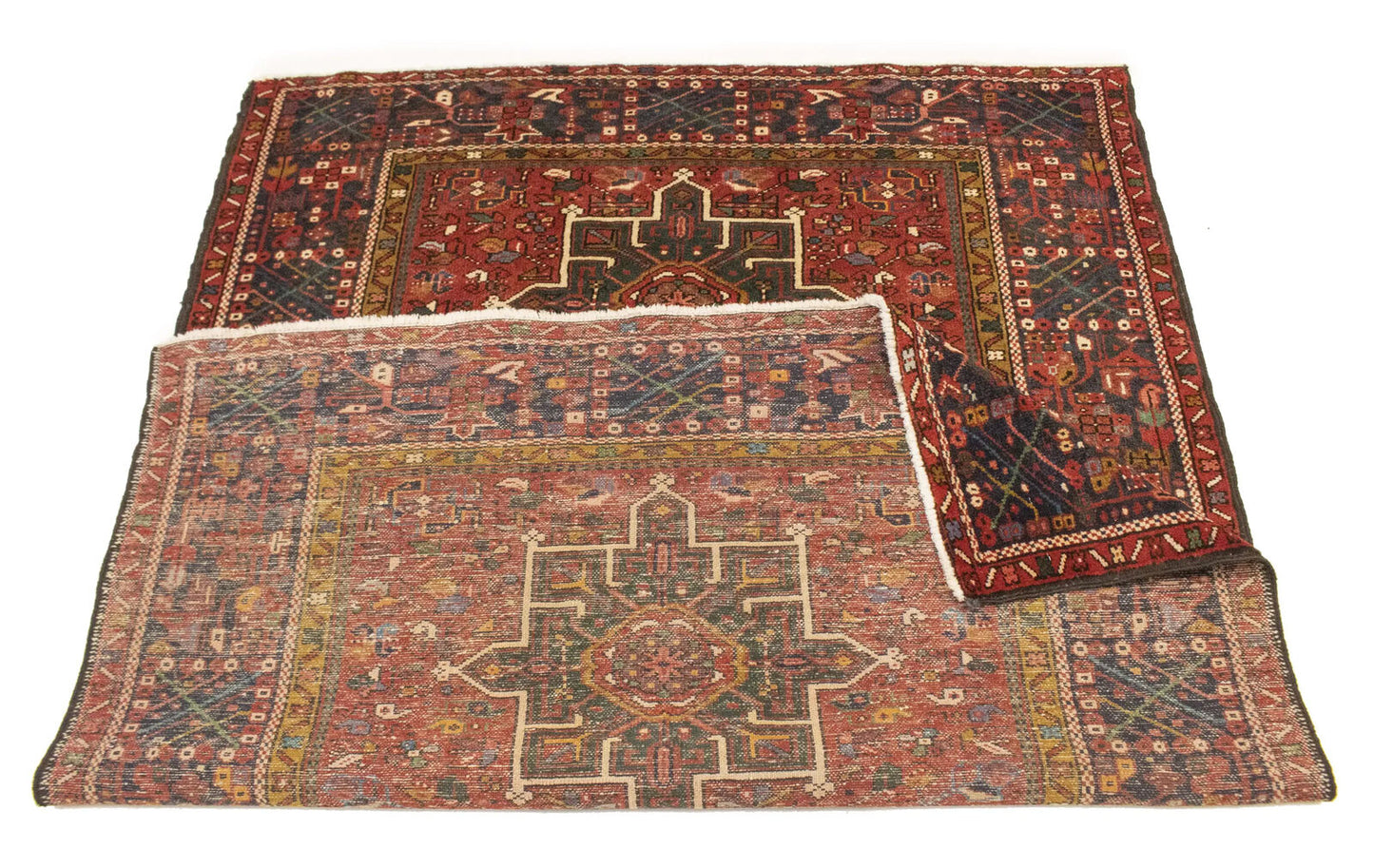 Handmade Vintage Tribal Geometric Area Rug Rusty