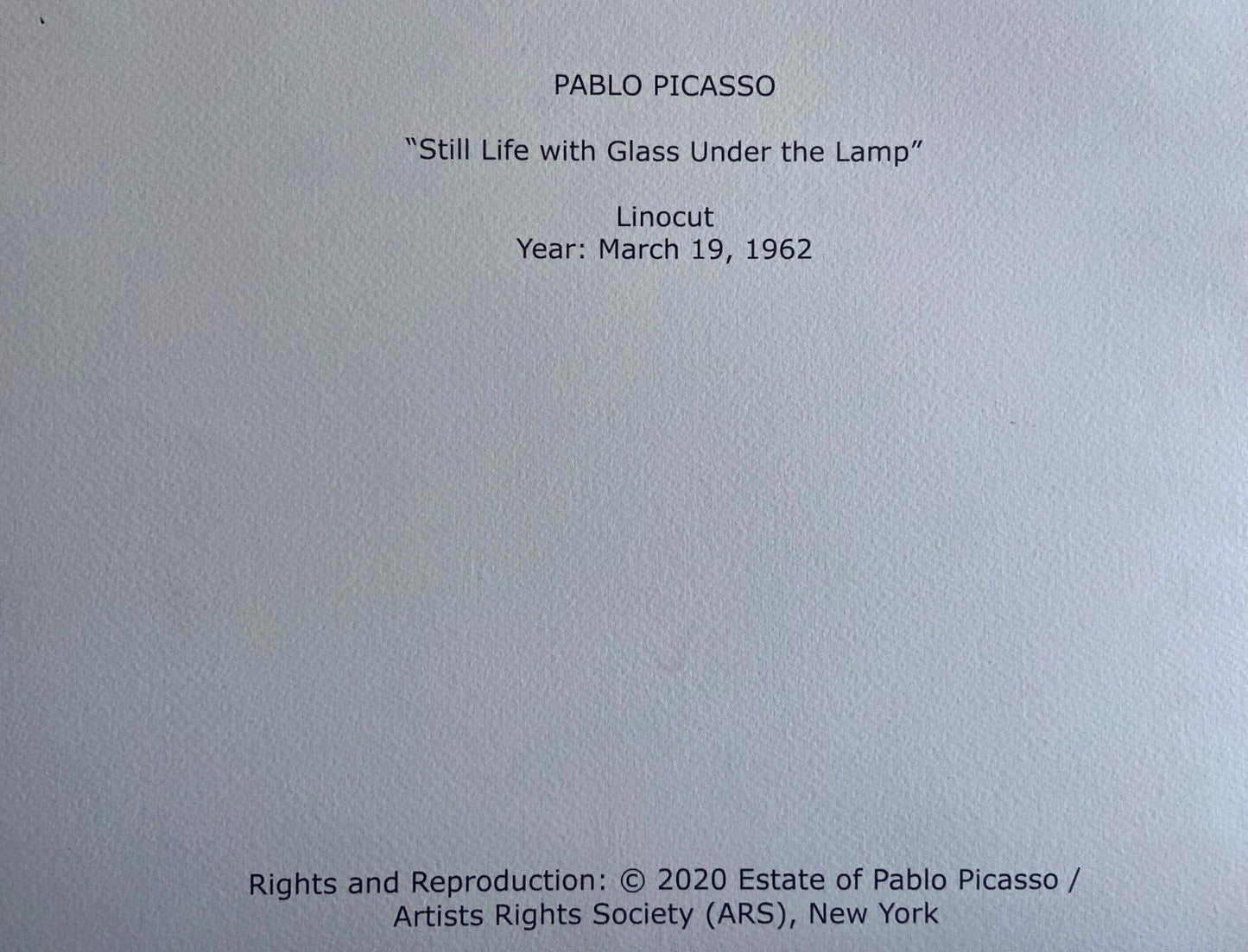 Pablo Picasso Estate Lithograph Coa Signed Op