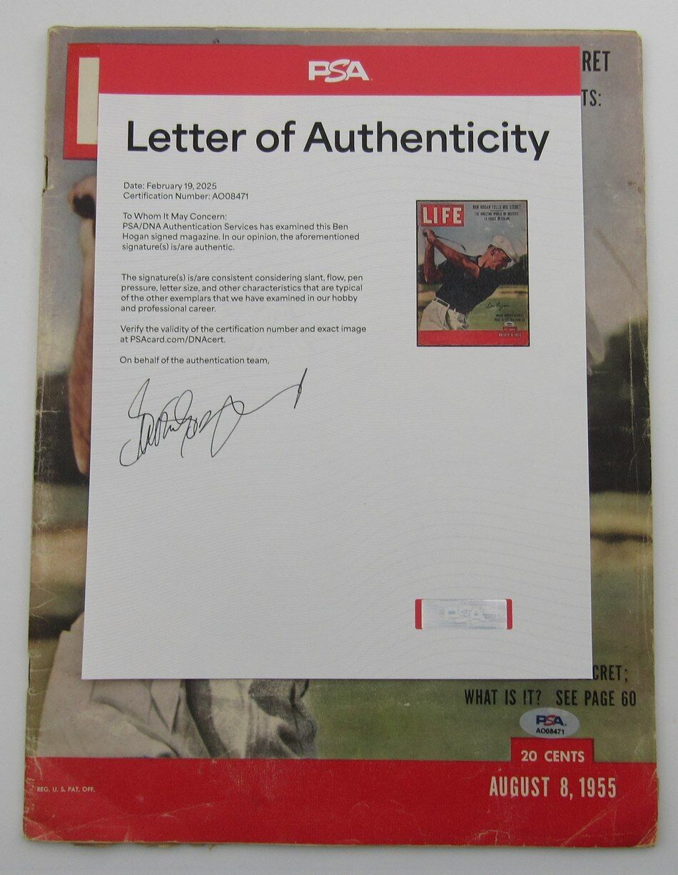 Ben Hogan Signed/Auto August 8, 1955 Life