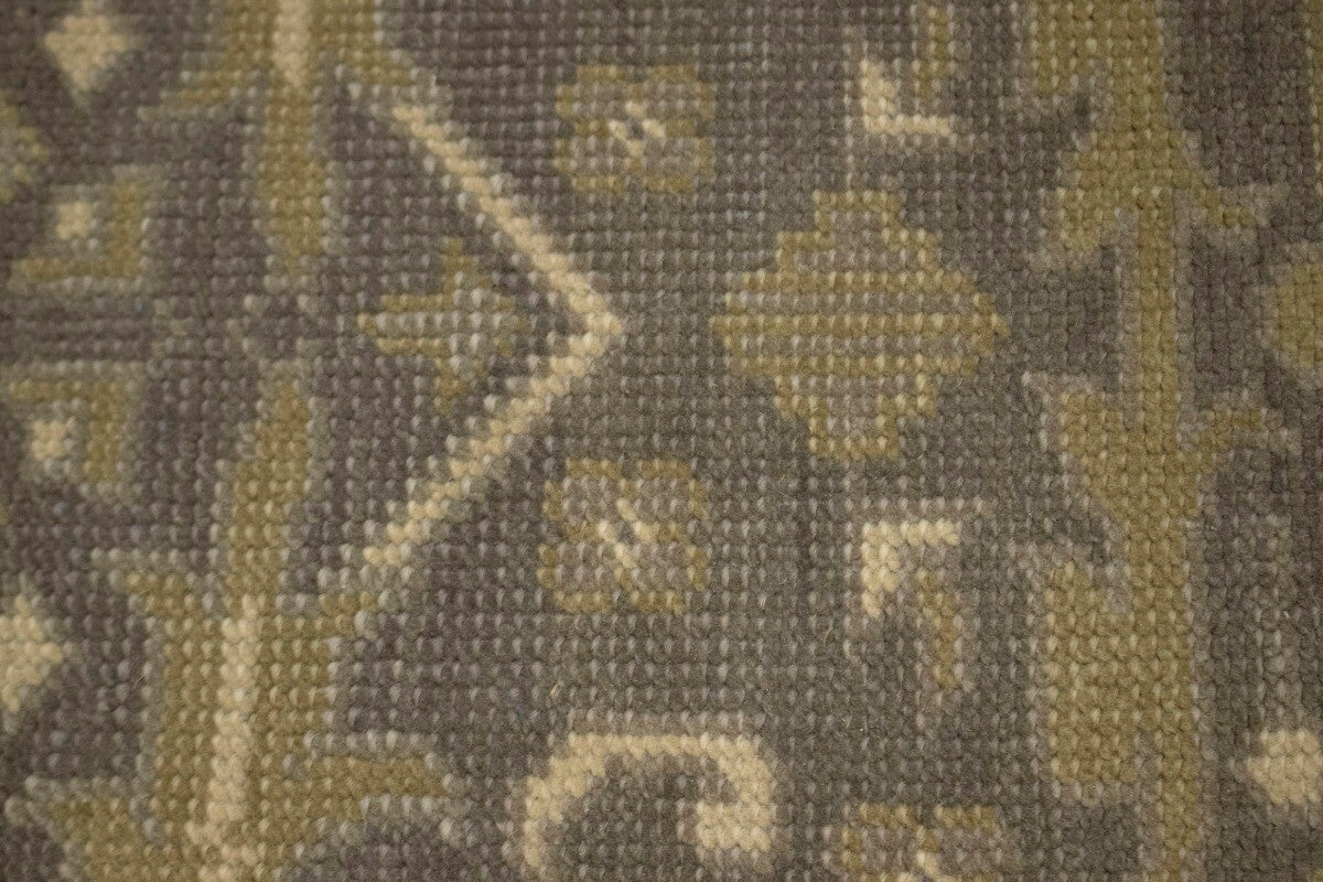 Handmade Brown Floral Oriental Rug Transitional