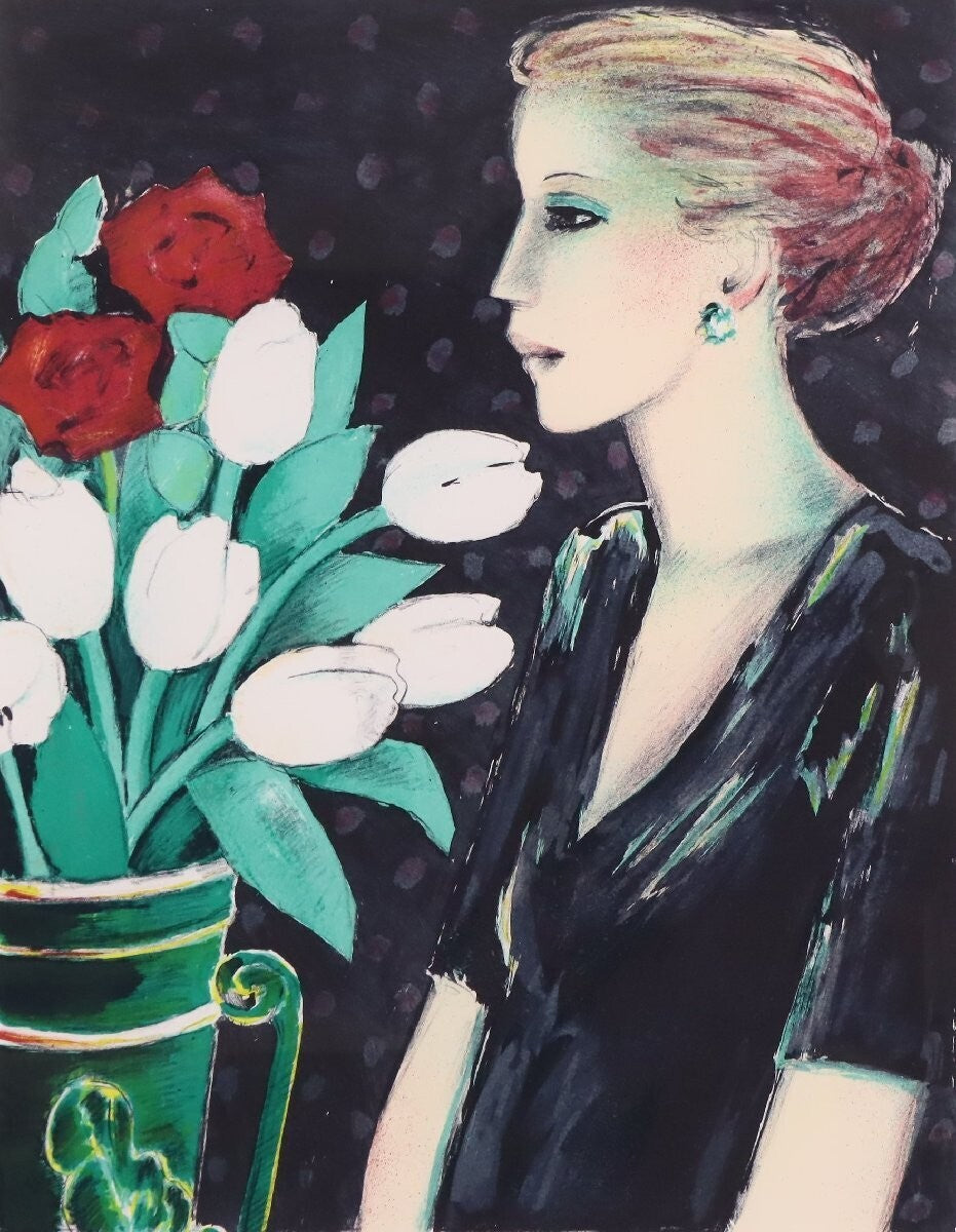 Jean-Pierre Cassigneul Lithograph 'Tulips And