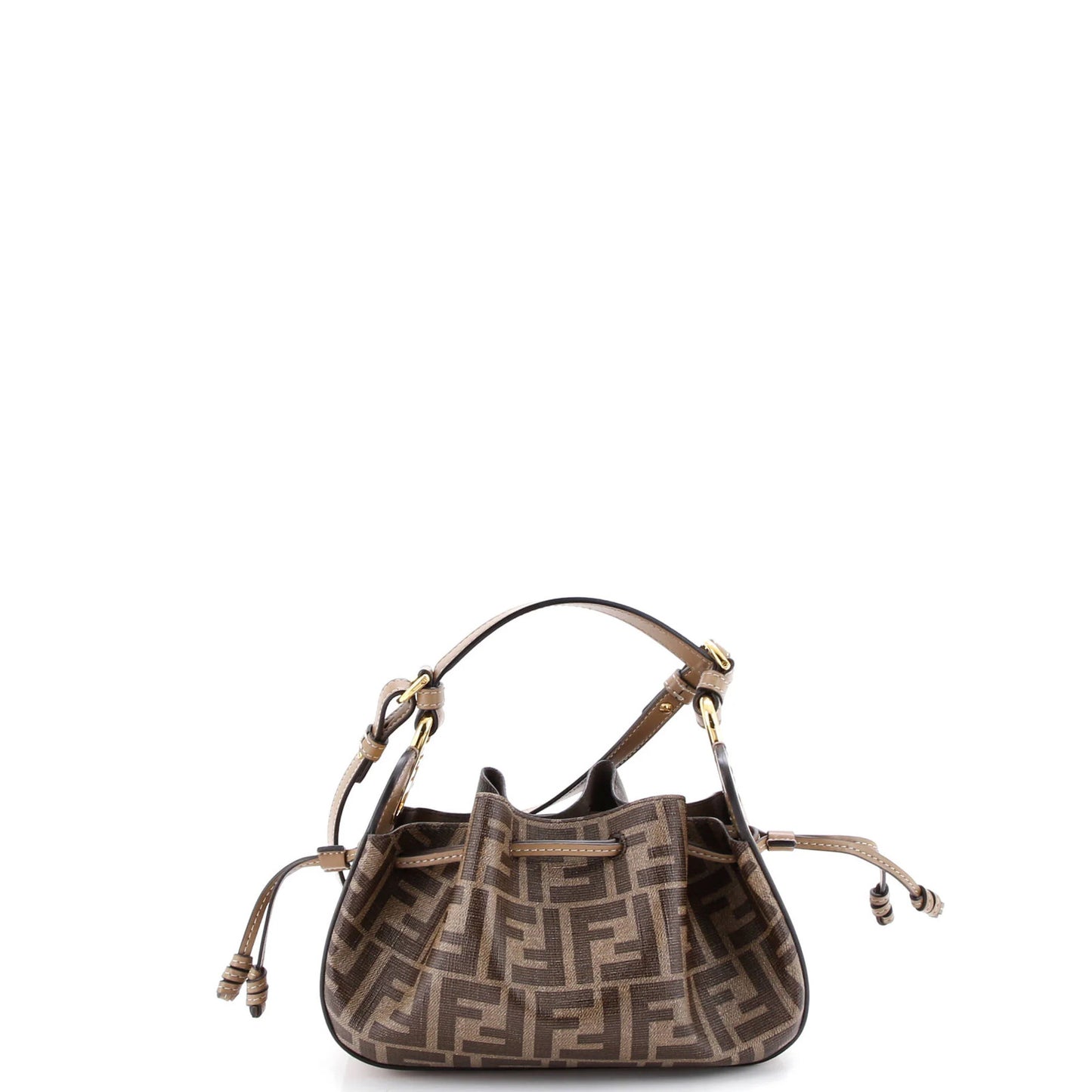 Fendi Pomodorino Bucket Bag Zucca Coated Canvas Mini