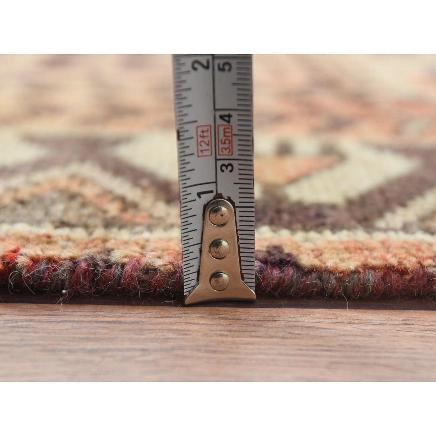 4'9"X7'4" Brown Hand Knotted Vintage Farsian Baktiarjoon Worn Wool Rug