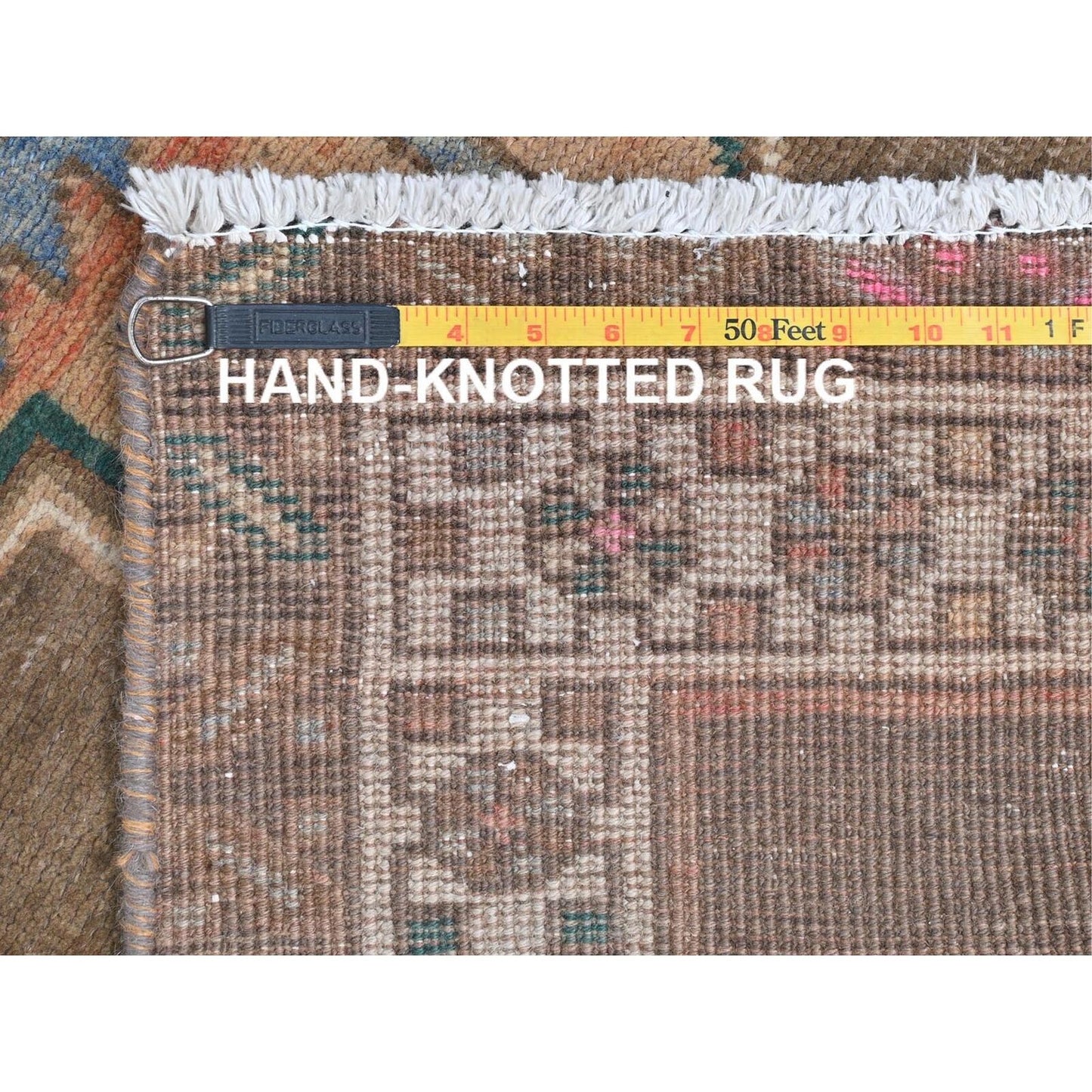 3'3"X12'10" Brown Vintage Northwest Farsian Hand Knotted Wool Runner Rug