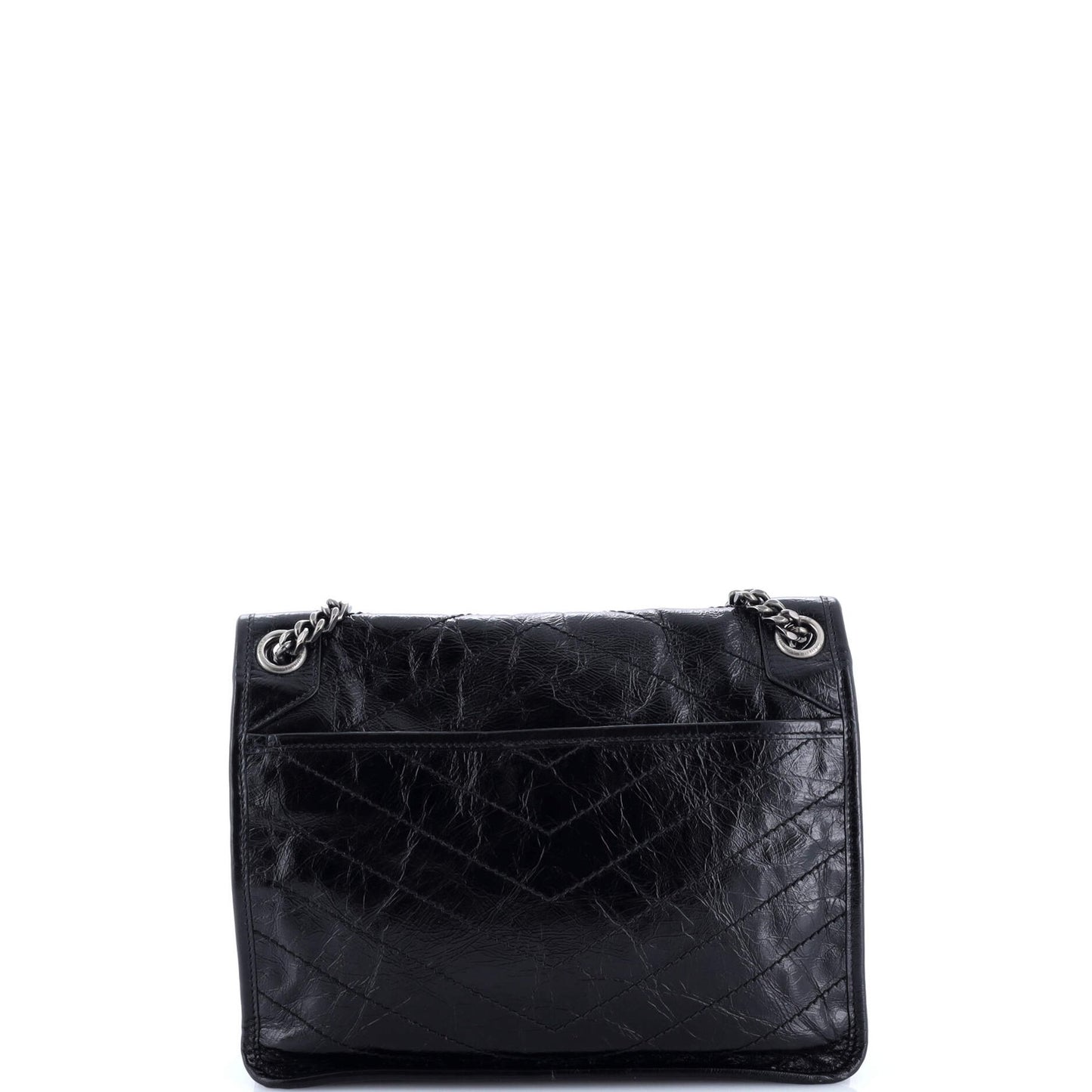 Saint Laurent Niki Chain Flap Bag Matelasse Chevron Leather Medium