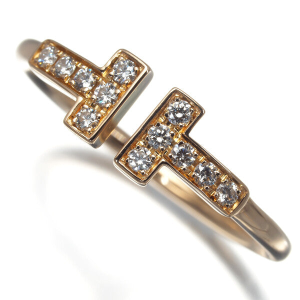Tiffany&Co. Ring Diamond Tiffany T Wire Us6-6.25 18K 750 Rose Gold