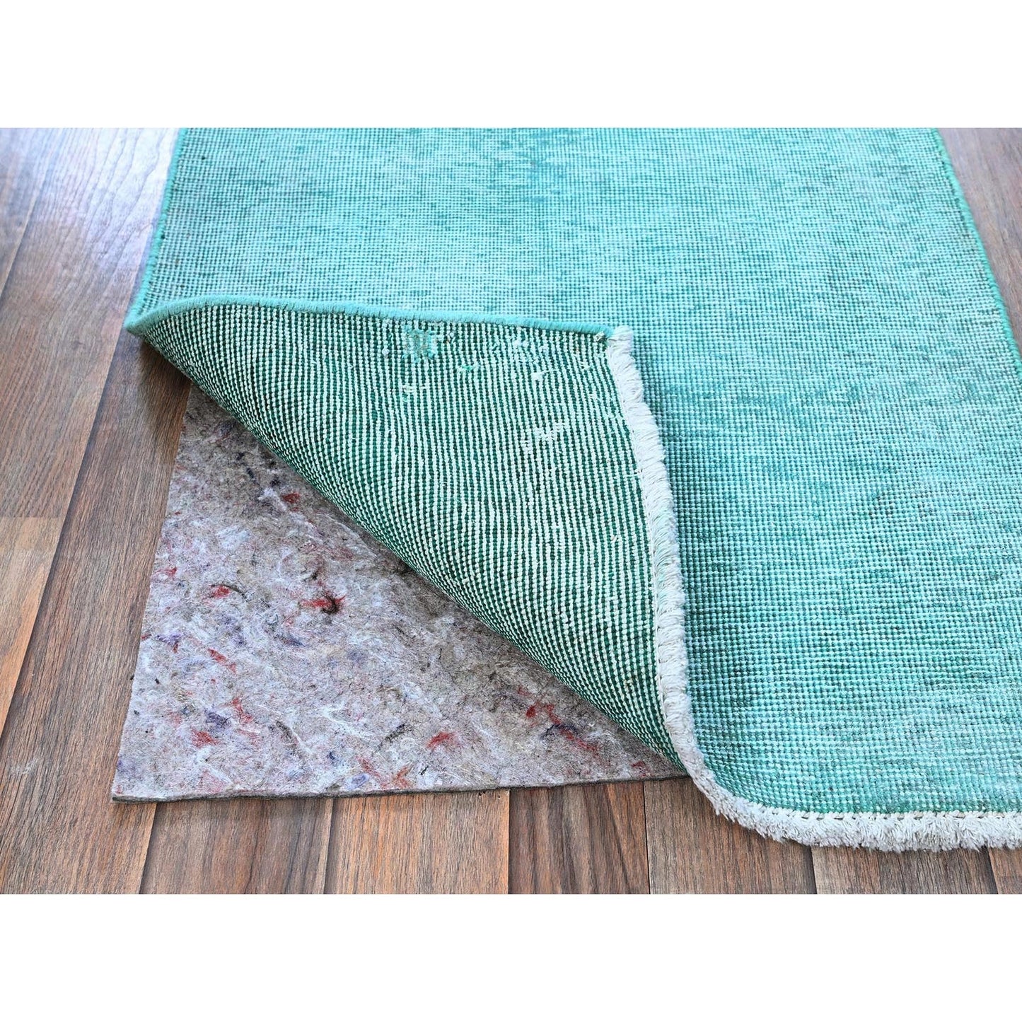 2'X12'9" Overdyed Blue Vintage Zoroastrian Hand Knotted Wool Runner Rug