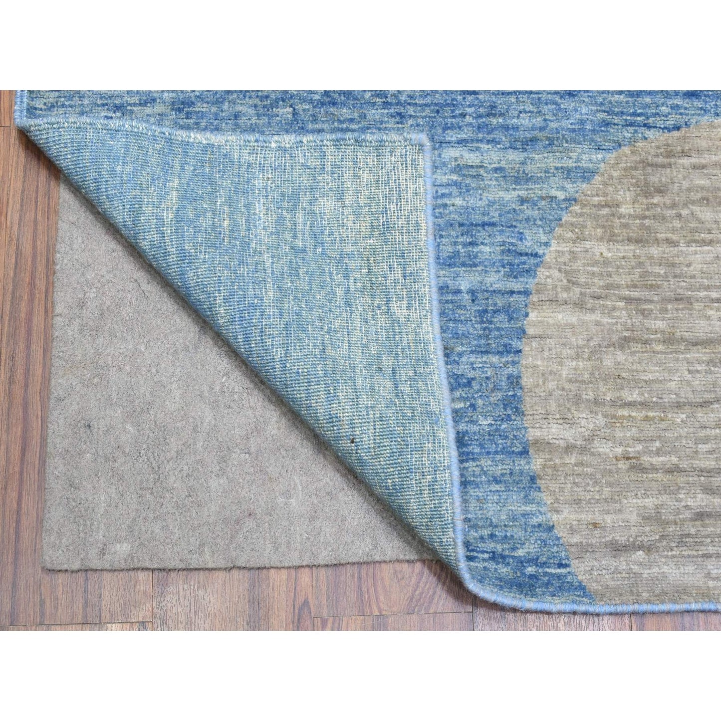 9'1"X12' Colorful Modern The Circles Design Soft Wool Hand Knotted Rug