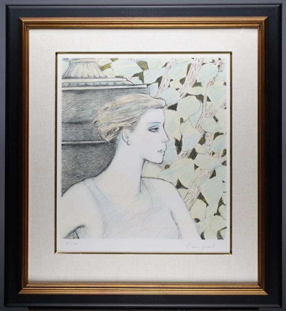 Jean-Pierre Cassigneul Lithograph Woman Signed Limited Edition Framed French Art