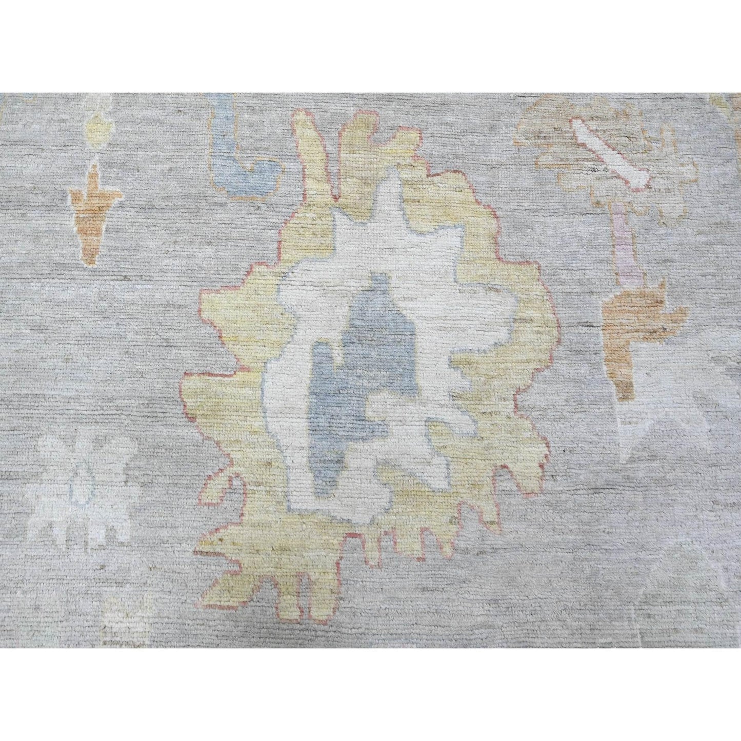 11'X18' Gray Angora Oushak Colors Wool Hand Knotted Oversized Rug