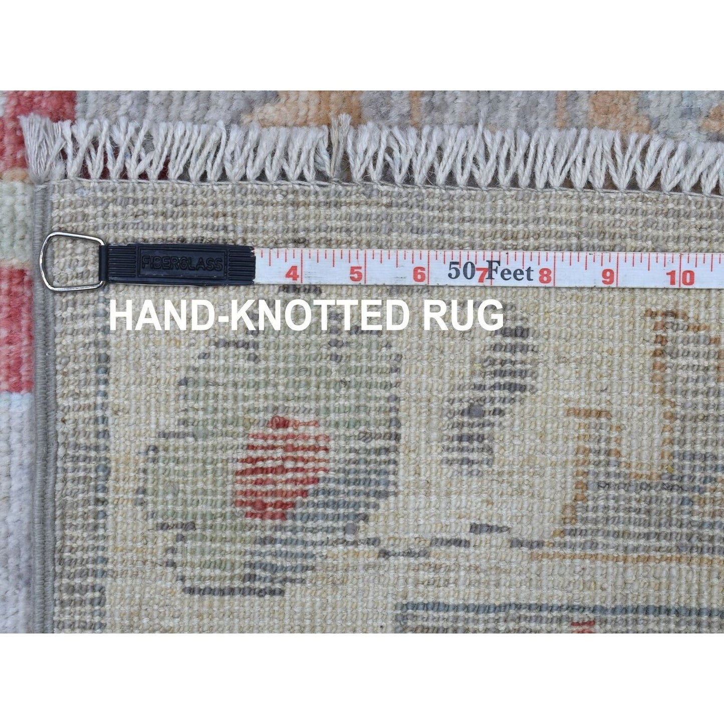 3'X13'5" Angora Oushaks Hand Knotted Soft Wool Gray Runner Rug