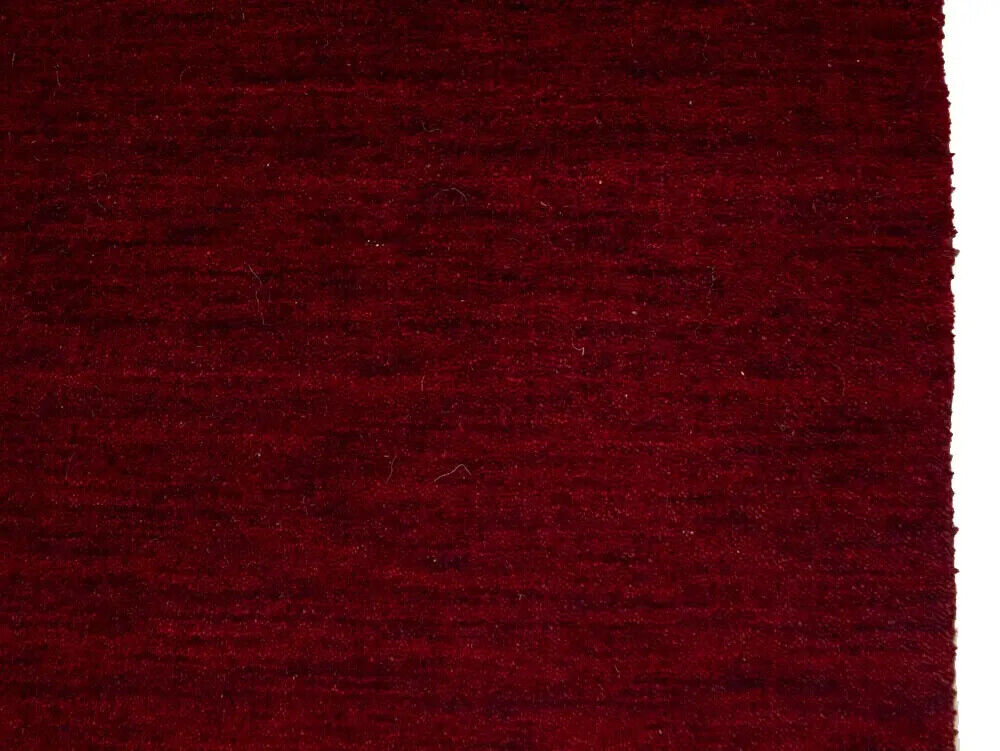 Maroon Red Solid Design Hand-Loomed 6X6 Gabbeh