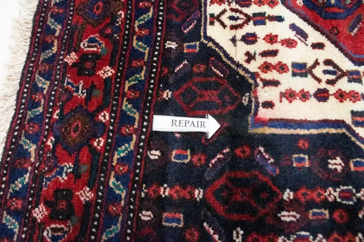 Handmade Vintage Oriental Area Rug Small Floral