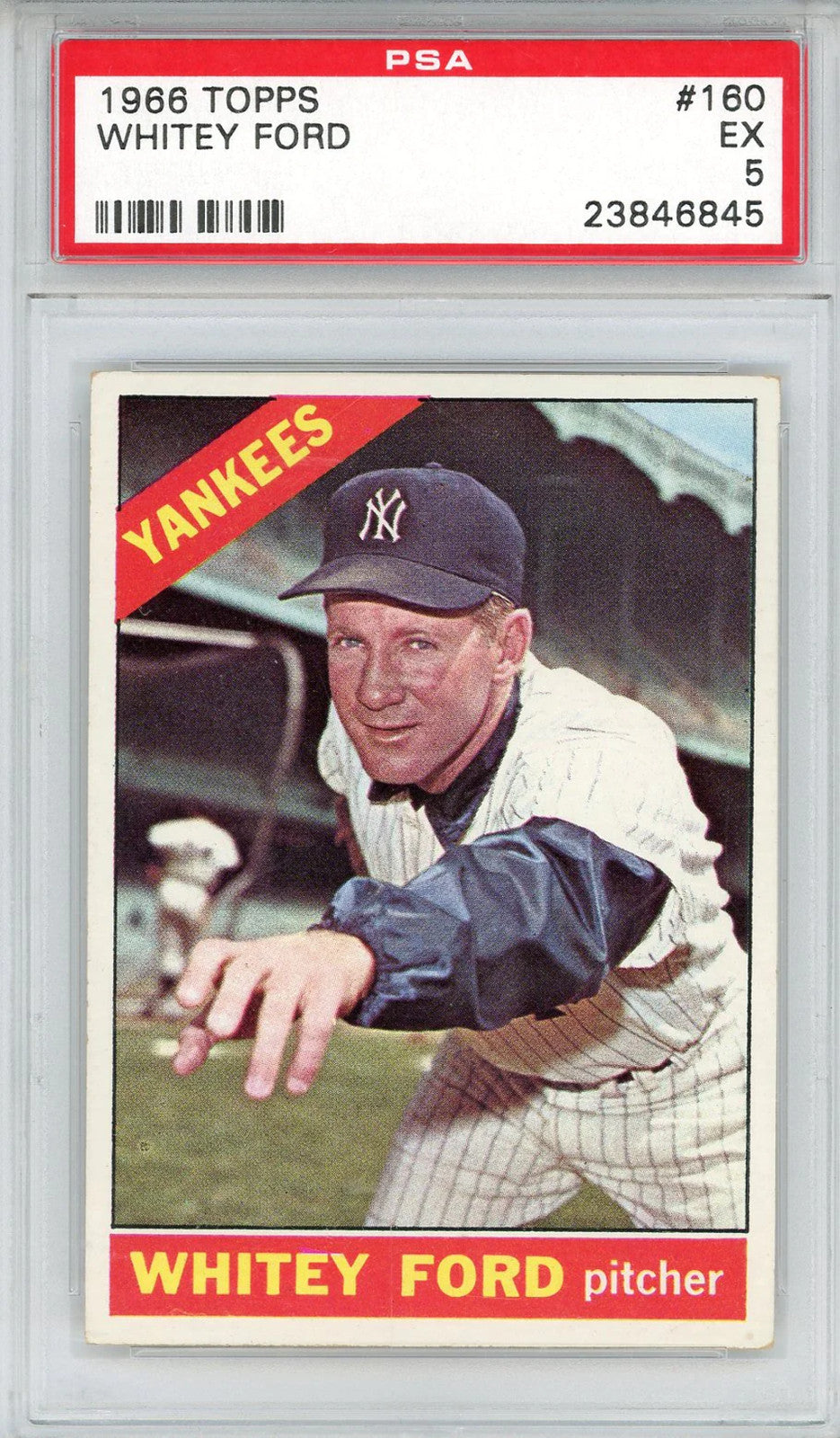 Whitey Ford 1966 Topps Card #160 (Psa Ex 5)