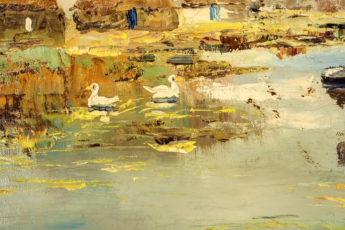 G. Den Hollander Original Oil Painting "Summer Evening" F8 Dutch Landscape Hague