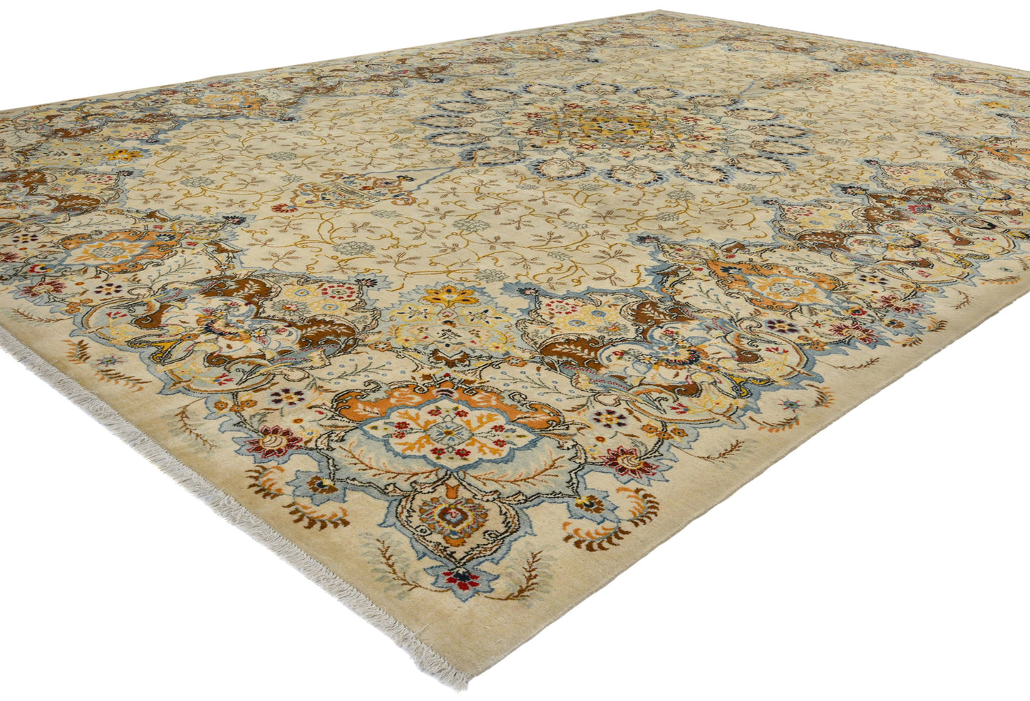 Handmade Semi-Antique Oriental Rug Beige