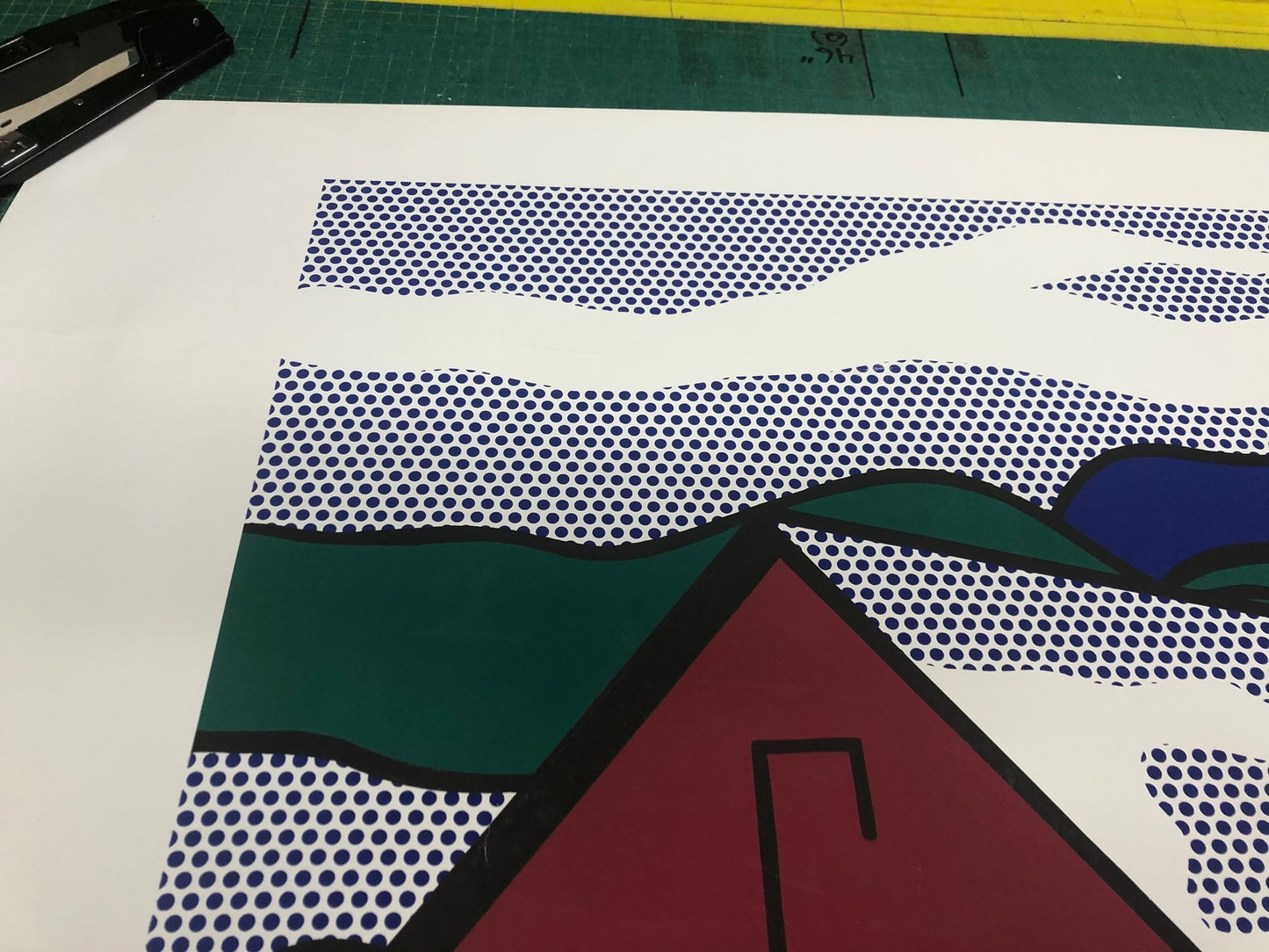 Roy Lichtenstein Red Barn Ii (Lg) " Serigraph Pop Art Green, Red
