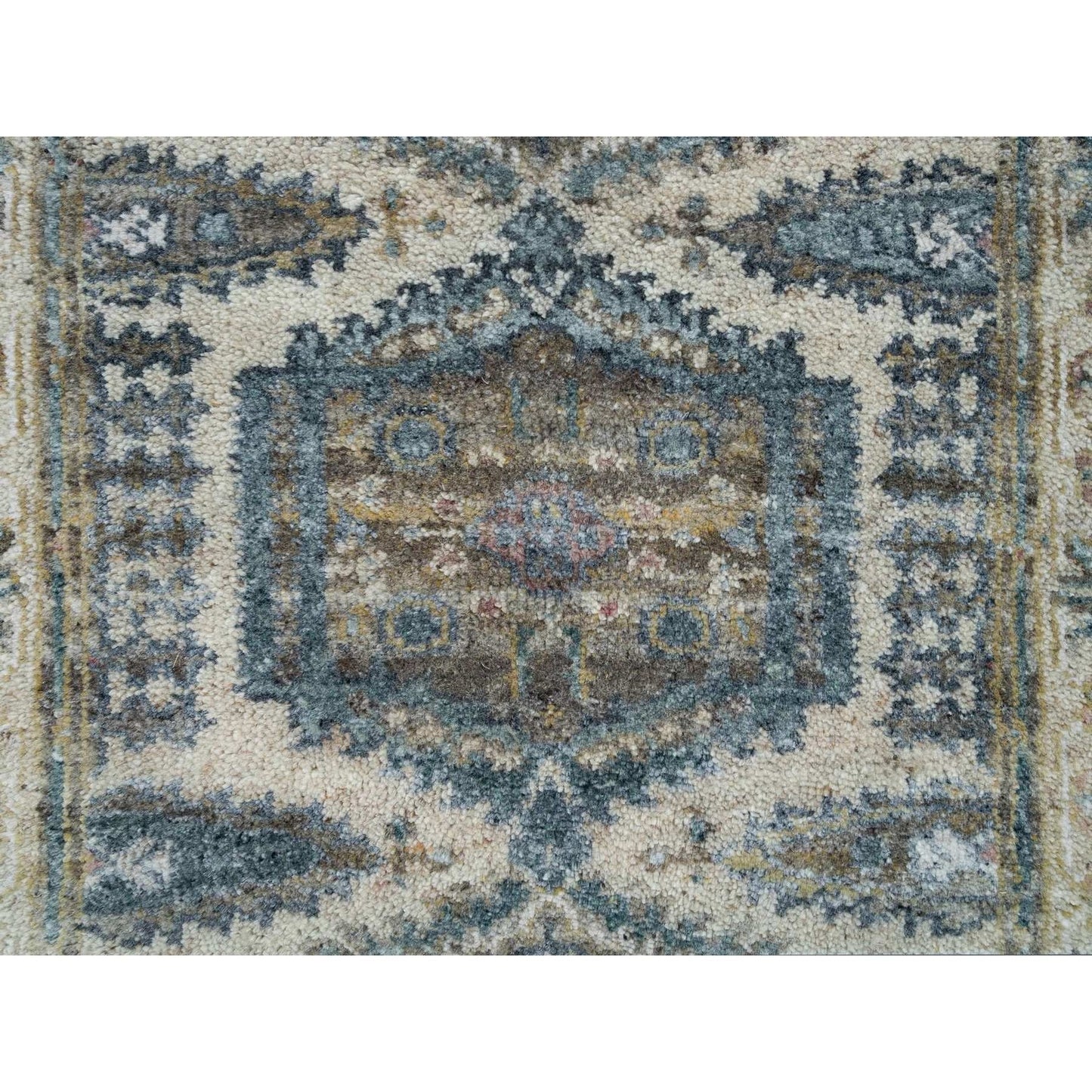 2'6"X17'10" Oyster White Hand Knotted Reimagined Viss Xl Runner Rug