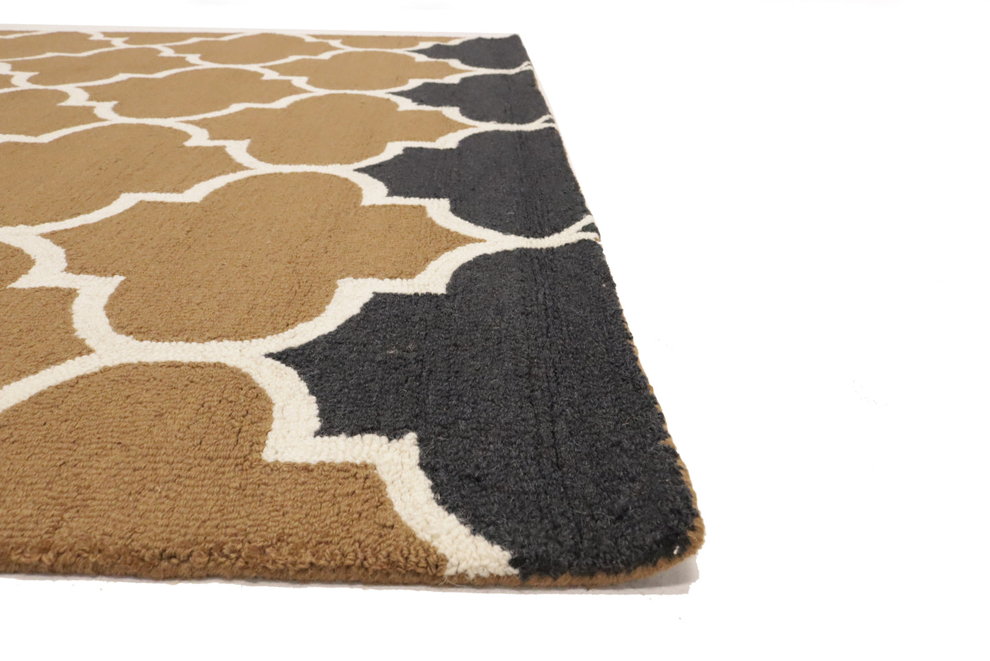 Caramel Brown Trellis Design 5X8 Hand-Tufted