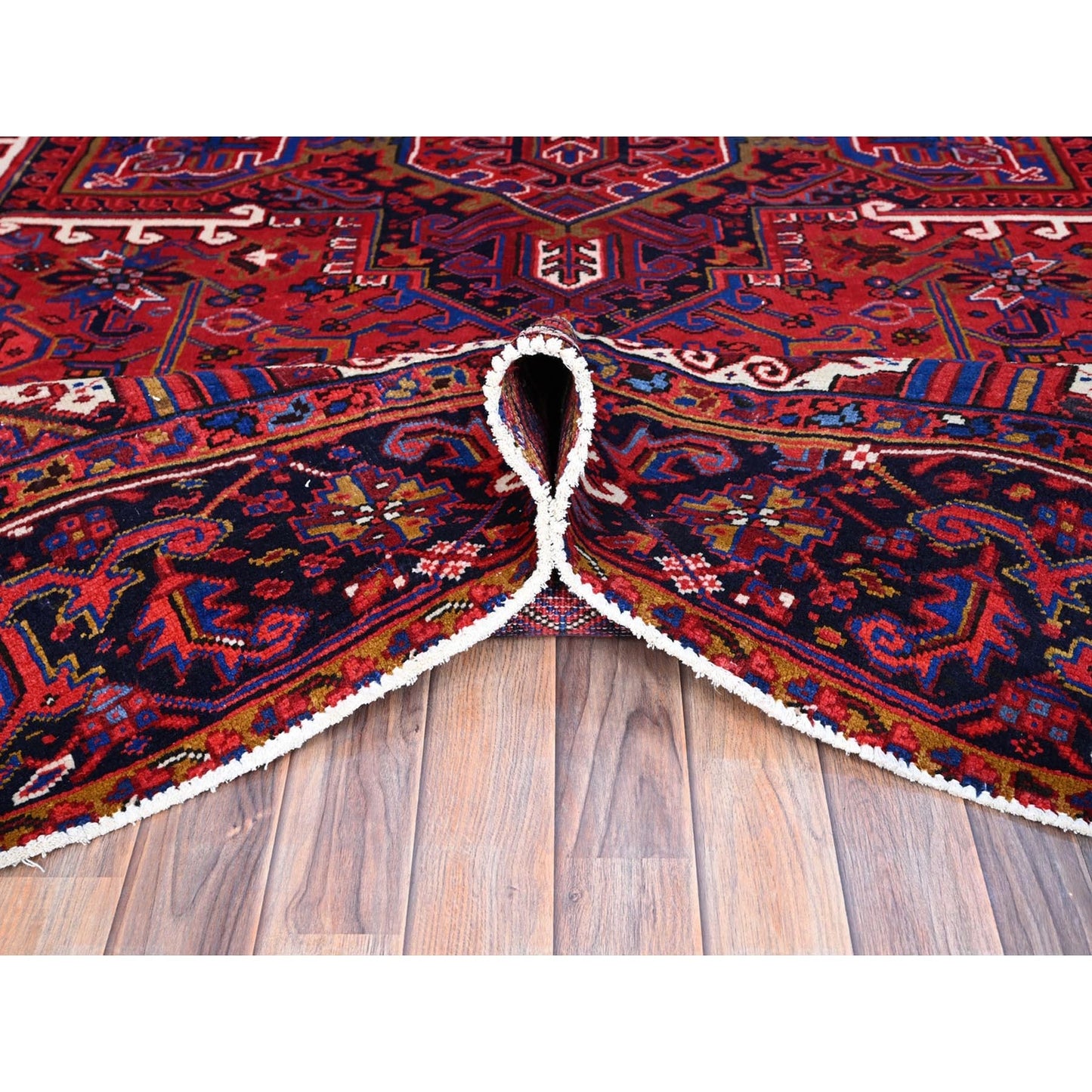 10'X12'9" Goji Berry Red 100% Wool Tribal Weaving Vintage Oriental Rug