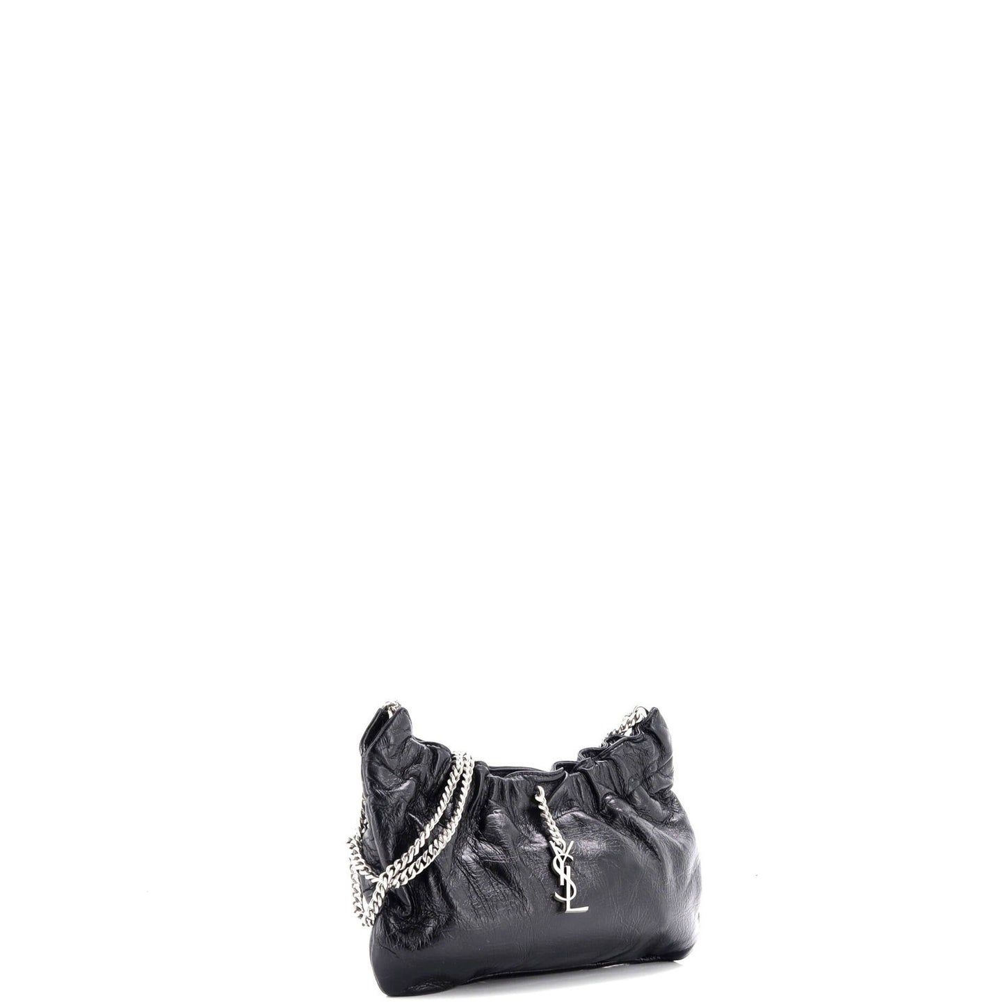 Saint Laurent Pac Pac Ruched Hobo Leather