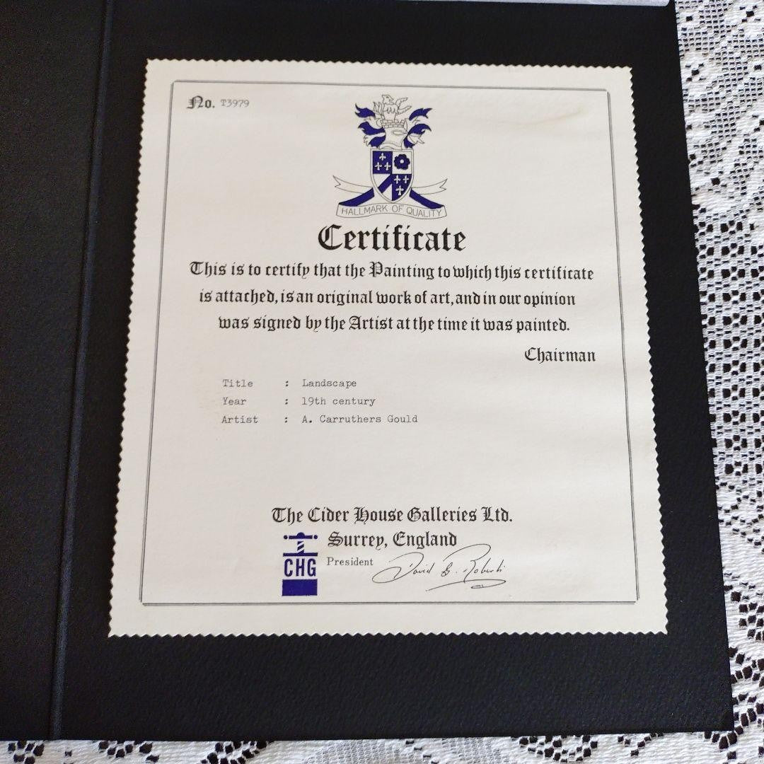 19Th Century British Oil Painting Landscape A. Carruthers Gould Original W/ Coa