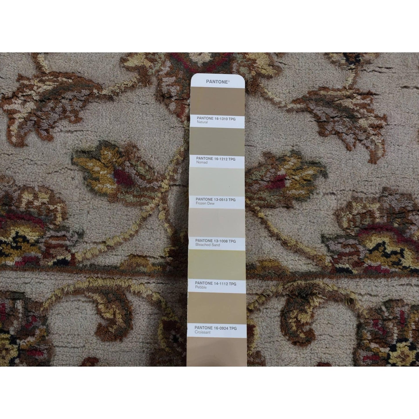 2'7"X16' Bone White Wool And Silk Rajasthan Hand Knotted Xl Runner Rug