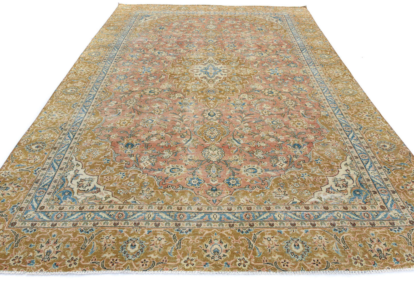 Semi-Antique Stone-Washed Oriental Rug Distressed