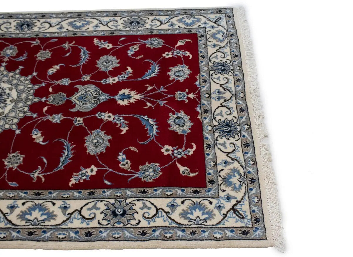 4X7 Ft Handmade Red Oriental Rug Classic