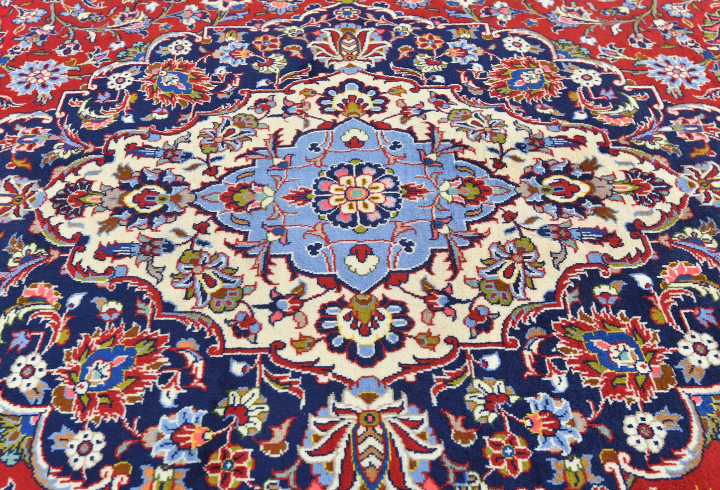 Handmade Vintage Red Oriental Rug 10X13 Ft