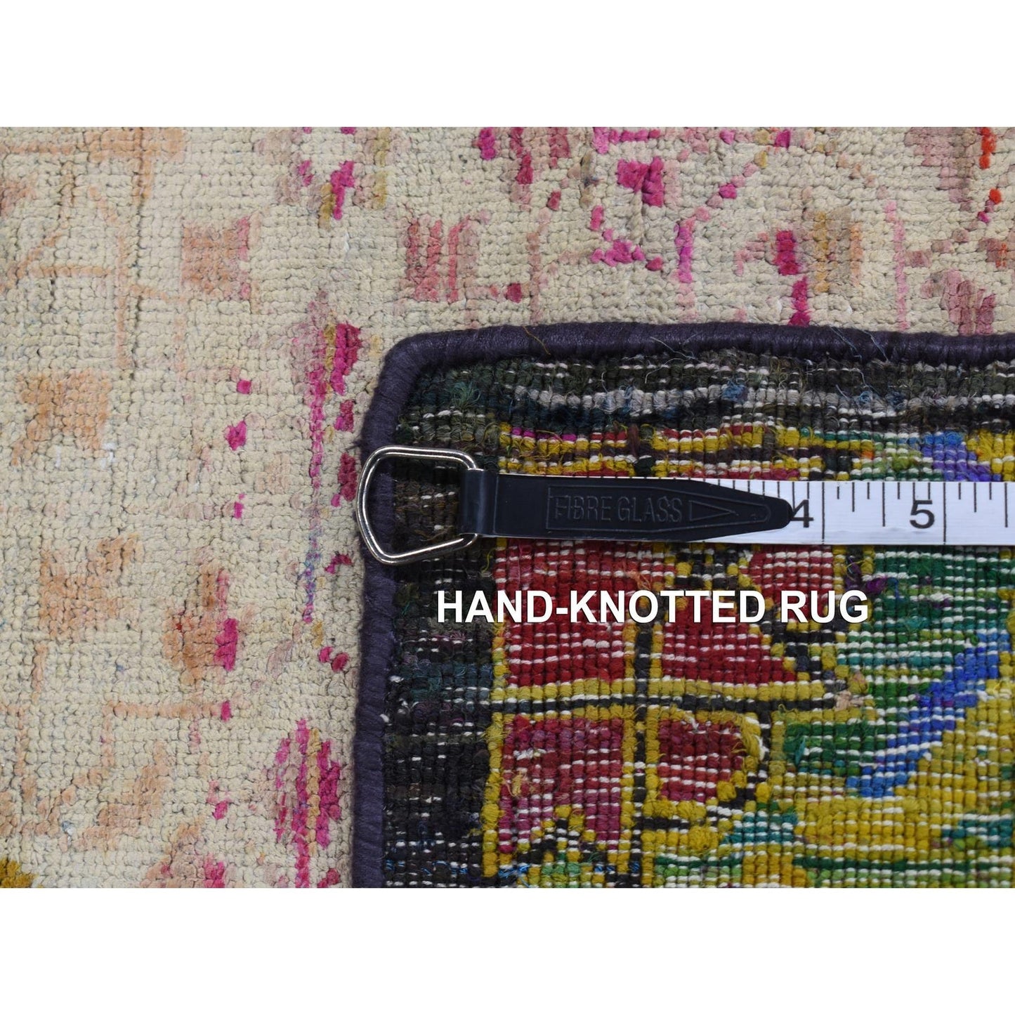 3'1"X16'1" Colorful Mamluk Design Silk With Wool Runner Hand Knotted Rug