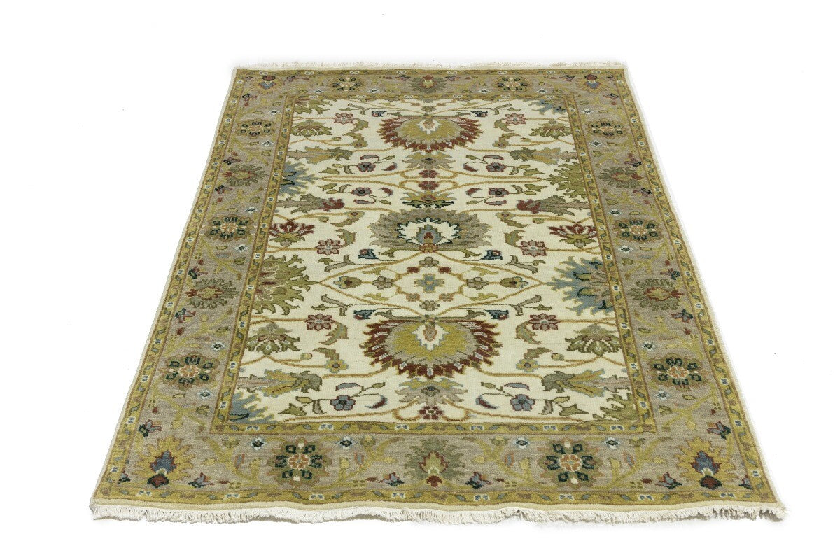 4X6 Ft Hand-Knotted Peshawar Osh Chobi Floral Rug