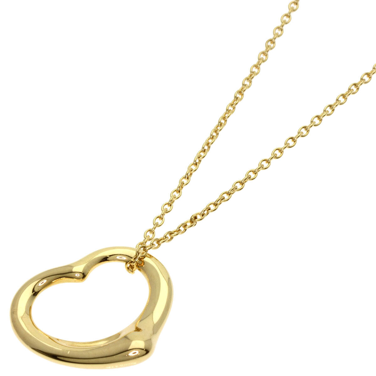 Tiffany&Co. Necklace Open Heart K18 Yellow Gold