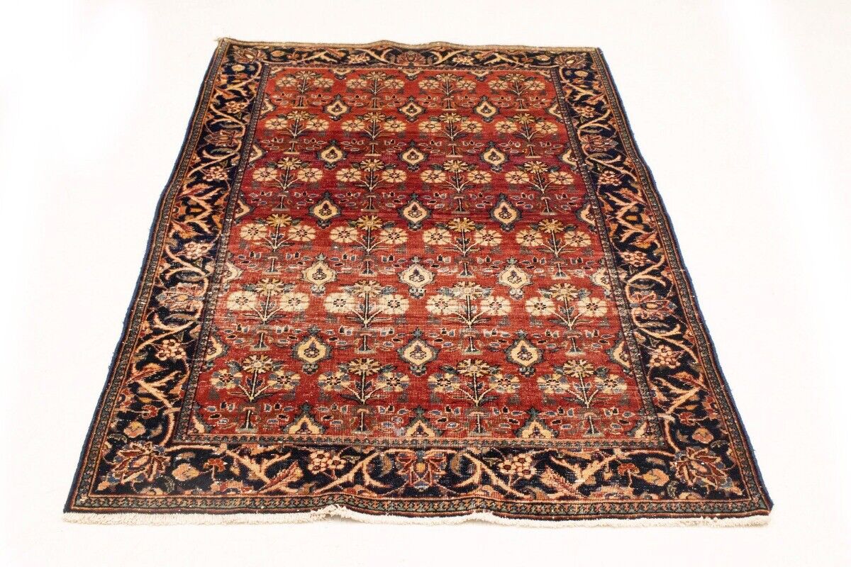 Semi-Antique Handmade Oriental Rug Red Carpet
