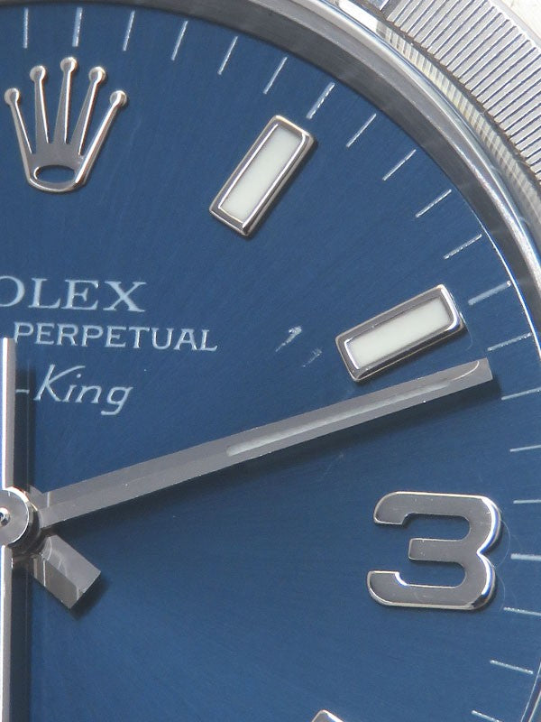 Rolex Air King 14010M Blue Case Size 34Mm Men'S Used Watch #7147