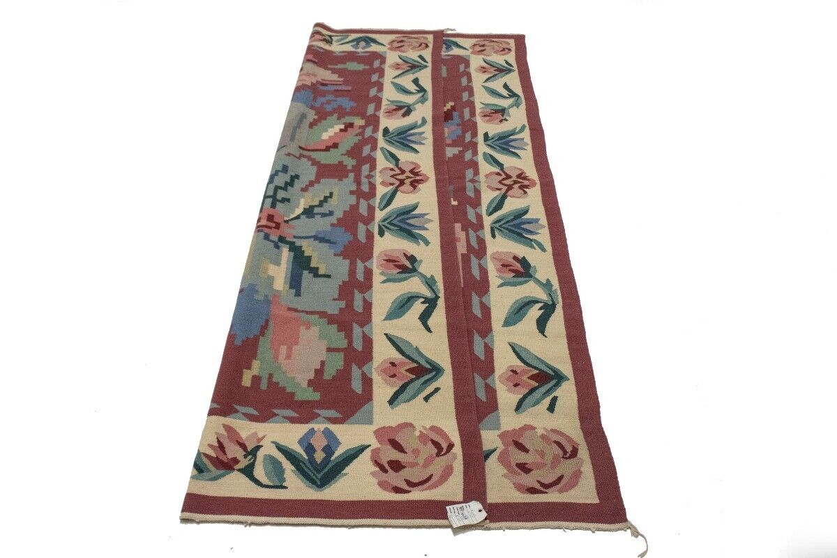 6X9 Ft Hand-Hooked Dhurrie Needlepoint Rug Floral