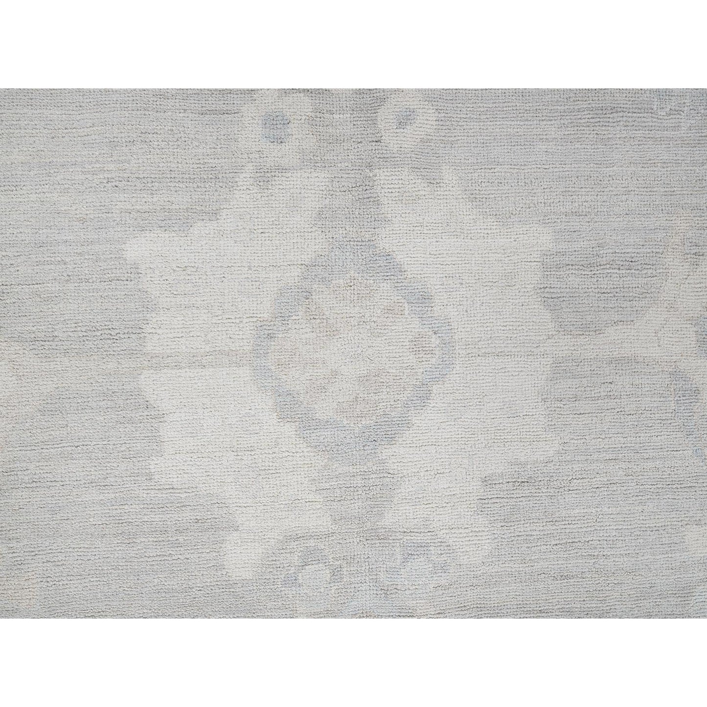 9'8"X13'10" Misty Gray White Wash Peshawar Hand Knotted Pure Wool Rug