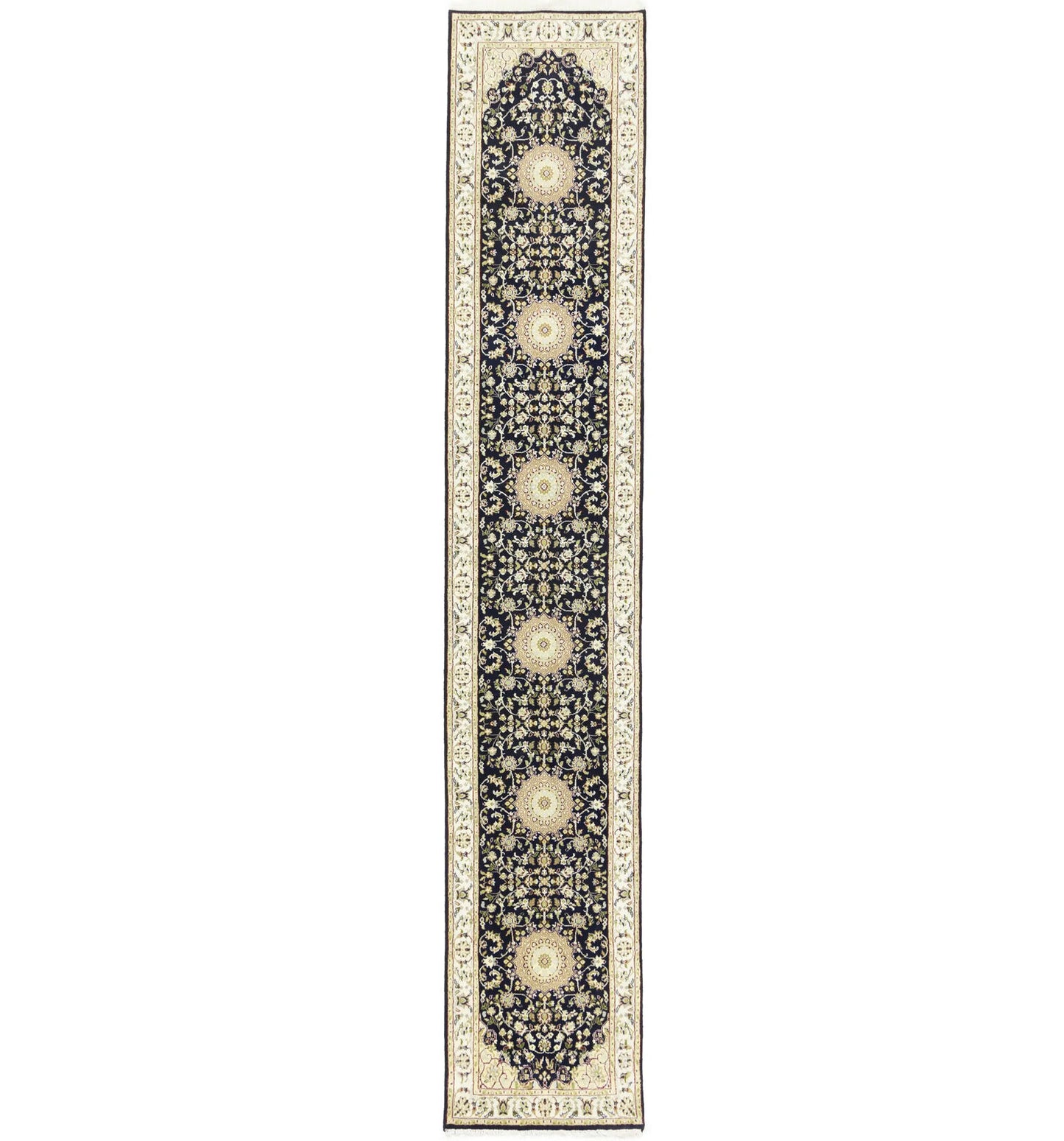 Handmade Indo-Nain Oriental Runner Rug Oversized