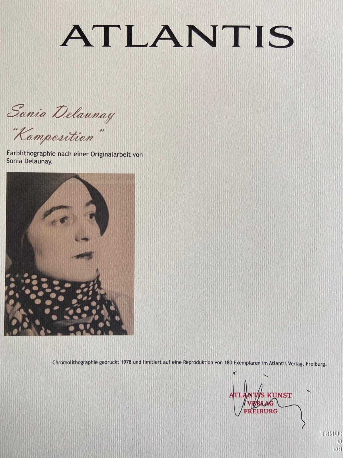 Sonia Delaunay Lithograph Coa Signed Numbered 180