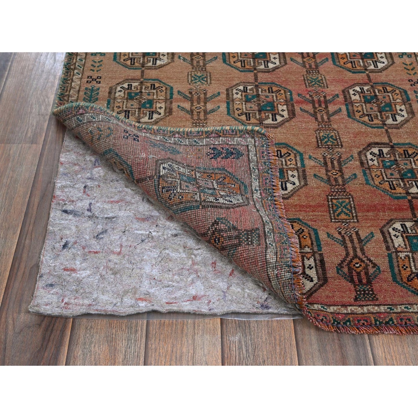 2'4"X7'8" Brown Vintage Zoroastrian Sheeraz Hand Knotted Wool Runner Rug