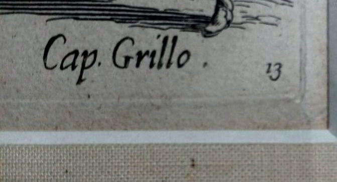 Jacques Callot Etching Cap. Bonbardon & Cap. Grillo 1621 Balli Di Sfessania