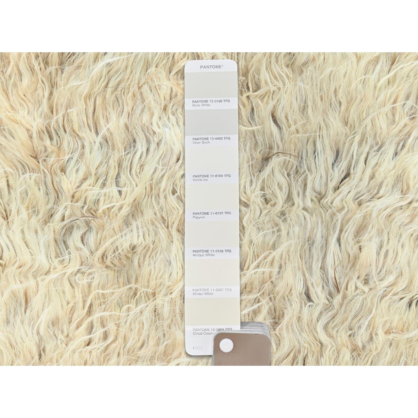 3'X5'4" Beige Undyed Natural Wool Hand Knotted Shaggy Moroccan Rug